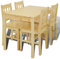 vidaXL Essgruppe Natur Esszimmertisch Holzstuhl Esstisch Küchentisch 4 Stühle