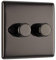 BG Electrical Intelligent Double Wall Dimmer Switch, 2 Way, Raised Profile, Round Edges, Nexus Metal, Black Nickel, 200W, NBN82