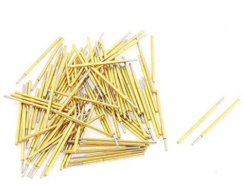 sourcing map 100Pcs P50J 16mm Länge kugelförmig Spitze Federbelastete Kontaktprüfspitze Stift de