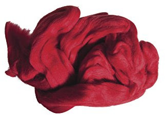 RAYHER HOBBY RAYHER HOBBY Rayher 5360018 Reine Schurwolle, Filzwolle, Kammzug, Beutel 50 g, rot, Märchenwolle