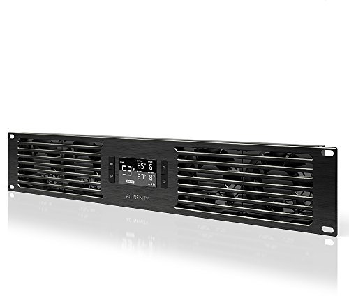 AC Infinity CLOUDPLATE T7, Rack Mount Fan Panel 2U, Exhaust Airflow, for cooling AV, Home Theater, Network 19” Racks