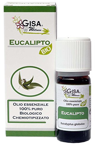 Gisa Wellness – EUCALIPTO – Bio-Ätherisches Öl – 100% rein und natürlich – [10 ml] – Lebensmittel – Aromatherapie – Körperpflege – Wohlbefinden – Made in Italy