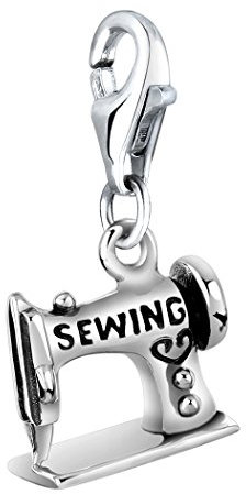 Nenalina Nähmaschine Karabiner Charm Anhänger für Bettelarmband aus 925 Sterling Silber 713280-000