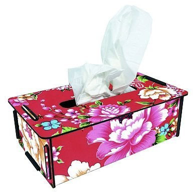 Tissue- Box mit trendigem Photodruck, Blumenmotiv!H/B/T=9/26/14 cm