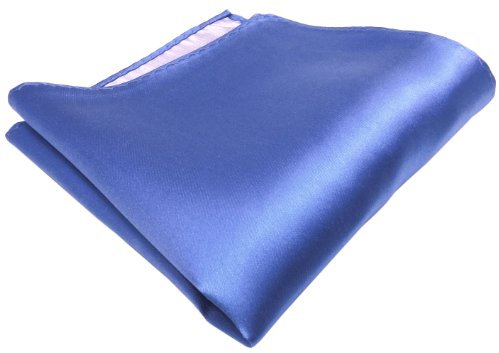 TigerTie gewebtes Designer Satin Seideneinstecktuch in hellblau Uni einfarbig - Pochette 30 x 30 cm - Einstecktuch 100% reine Seide