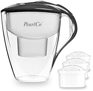 PearlCo Wasserfilter Astra (anthrazit) - mit 3 unimax Filterkartuschen - passend zu Brita Maxtra