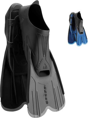 CRESSI Adult Short Light Swim Fins with Self-Adjustable Comfortable Full Foot Pocket - Perfect for Traveling - Agua Short: Made in Italy