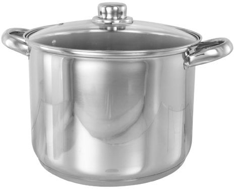 Buckingham Deep Induction Stock Pot with Glass Lid Premium Stainless Steel Multipurpose Large Cooking Pot for Soups Stews 26 Cm 11 Litre