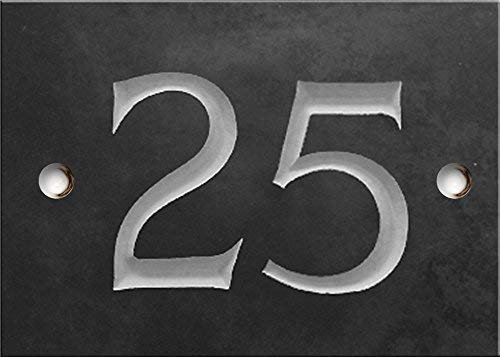 Engraved Slate House number sign - 1 to 99 (select your number here) - number 25 (Same Day Dispatch by 1st class Post!!!)