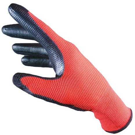 SEIZ® RED MAMBA Feinstrickhandschuh aus 100% Polyamid in rot mit schwarzer Beschichtung aus Nitril. Sehr gute Griffsicherheit. Sehr robust!