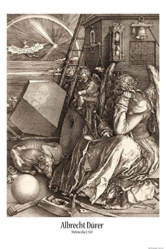 1art1 Albrecht Dürer Poster Melencolia I, Die Melancholie, 1514, Sepia Plakat | Bild 91x61 cm
