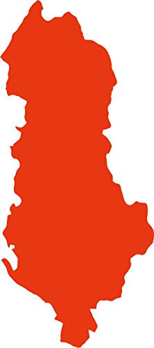 2x Auto Aufkleber Car Sticker Albanien Albania Car Sticker (ca 11 x 7 cm) (Rot)