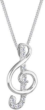 Elli - Collier court - Argent 925 - Clef de sol - Oxyde de Zirconium - 45 cm - 0105142711_45