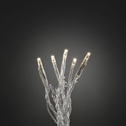 Konstsmide 6350-123 Micro LED Lichterkette / für Innen (IP20) / 24V Innentrafo / 10 warm weiße Dioden / transparentes Kabel