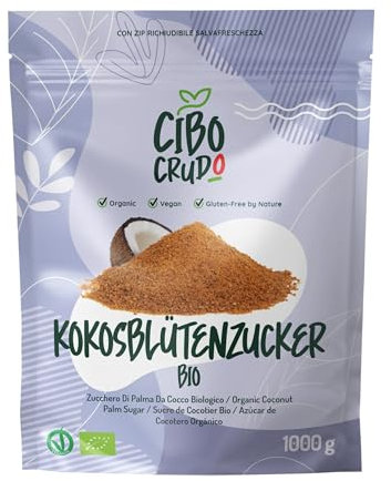 Zucchero di Cocco Integrale Bio - 1Kg. Zucchero di Cocco Biologico Sostituto dello Zucchero Raffinato. Organic Coconut Sugar.