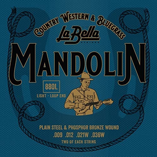 La Bella 880L Light- Loop-ends Mandolin String 9-36