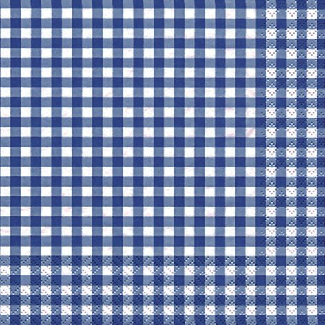 20 Servietten Karo dunkelblau/kariert/zeitlos 33x33cm