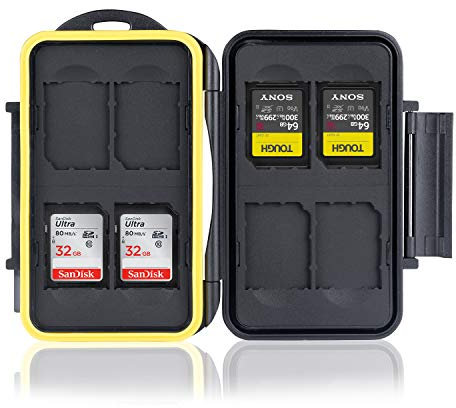 Ares Foto® MC-SD8 Speicherkarten Schutzbox • Memory Card Case • Card Safe • Tasche • wasserdichtes Etui • Aufbewahrung & Transport • stoßfeste Schutzhülle • Hülle Kartenbox für 8 Stück SD Karten