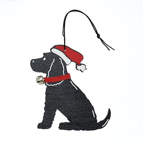 Sweet William Black Cocker Spaniel Christmas Decoration, Wood, 10x10x0.5 cm