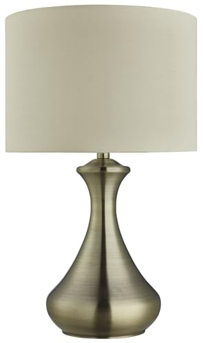 Searchlight TOUCH LAMP - ANTIQUE BRASS, CREAM SHADE