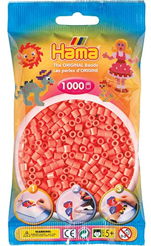 Hama 207-44 - Perlen, Pastell-rot, 1000 Stück