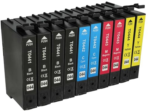 vhbw 10x Tintenpatronen kompatibel mit Epson Stylus C64 | C66, C84, C86 Drucker - Set Cyan, Magenta, Yellow, Schwarz (Kompatibel)
