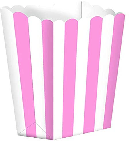5 Pack Candy Buffet Pink Popcorn Treat Boxes 6.3cm x 3.8m x 13cm