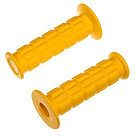 Lenkergummi SET - Waffelmuster - Gummigriff (Muffe) für Festgriff und Gasdrehgriff - gelb - S50, S51, S70, SR50, SR80