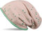 styleBREAKER Unisex Stoff Beanie Mütze mit Vintage Löcher und Rollrand im Destroyed Used Look, Longbeanie 04024052, Farbe:Apricot-Mint