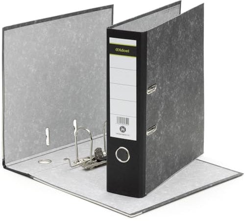 MIDORI Ordner aus 100% Recycling-Papier | 6er Pack Wolkenmarmor-Aktenordner 8 cm breit im DIN A4 Format | Blauer Engel zertifizierter Briefordner Ringordner