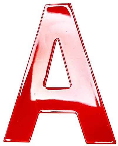 Merriway BH04971 Red High Visibility Reflective Plastic Stick-On Wheelie Bin Post Box Crate Dust Bin Letter 75 mm (3 Inch) Letter A