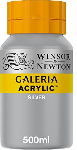 Winsor & Newton 2150617 Galeria Acrylfarbe, hohe Pigmentierung, lichtecht, buttrige Konsistenz, 500 ml Topf - Silber