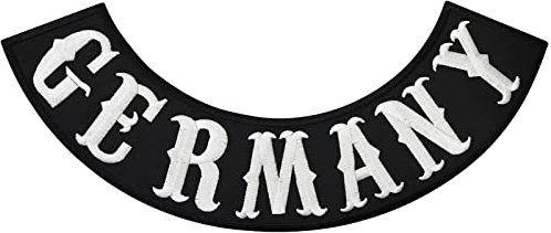 PATCHES XXL Aufnäher GERMANY Backpatch Biker Bottom Rocker Motorcycle Club Weste Kutte Deutschland MC Ranks DIY Aufbügler Motorrad Abzeichen aufbügeln Aufkleber Applikation Kleidung Iron on 340x150mm