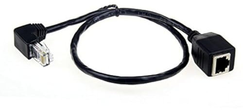 Cablecc um 90 Grad nach unten abgewinkelter Adapter für Netzwerk-Verlängerungskabel, 8P8C, FTP, STP, UTP, Kategorie-5e-Stecker auf Buchse, für LAN, Ethernet, Netzwerk, 50 cm