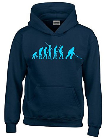 Eishockey Evolution Kinder Sweatshirt mit Kapuze Hoodie Navy-Sky, Gr.152cm