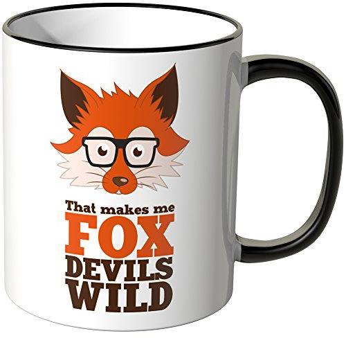 WANDKINGS® Tasse, Spruch: That Makes me Fox Devils WILD - SCHWARZ