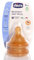 Chicco 00020844200000 Zitze Wellness Gummi 3 Holes, 2 Stück, 4+, schnelle Fluss, braun