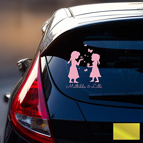 Autotattoo Heckscheibenaufkleber Fahrzeug Sticker Aufkleber Baby Schneeprinzessin Kinder M1872 - ausgewählte Farbe: *gold* ausgewählte Größe: *M - 18cm breit x 25cm hoch*