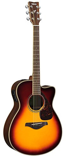 Yamaha FSX830C Small Body Solid Top Cutaway Acoustic-Electric Guitar, Rosewood Body, Concert, Brown Sunburst