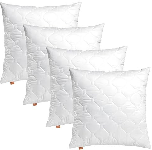 sleepling 4er Set Kissen 50x50 cm, Sofakissen, Kissenfüllung, Zierkissen für Allergiker, Deko Kissen Füllung 50 x 50, Ökotex, Waschbar bis 60 Grad, Made in EU, Basic 100