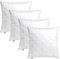 sleepling 4er Set Basic 100 Kopfkissen, Zierkissen, Sofakissen, 50 x 50 cm, Ökotex, waschbar bis 60 Grad, Made in EU, Füllmengengarantie, Größengarantie, weiß