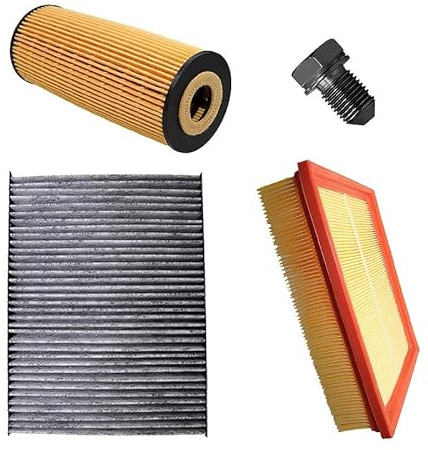 BESTPRICE Inspektionspaket Filterset mit 1x Luftfilter, 1x Innenraumfilter mit Aktivkohle, 1x Ölfilter Kompatibel mit SKODA SUPERB 1 (3U4), VW PASSAT B5 (3B2) (3B5), PASSAT B5.5 (3B3)3B6)