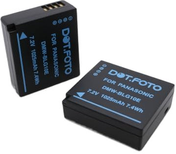 2 x Dot.Foto DMW-BLE9, DMW-BLE9E, DMW-BLG10, DMW-BLG10E Premium 7.2v / 1025mAh Rechargeable Battery for Panasonic DC-TZ99, DC-TZ90 DMC-TZ100 DMC-GX7 DMC-TZ80 DC-LX100 II, DMC-GF6 DMC-GX80 DC-GX9