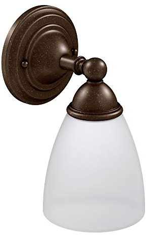 Moen YB2261ORB Brantford 1-Light Dual-Mount Bath Bathroom Vanity Fixture with Frosted Glass, Oil Rubbed Bronze