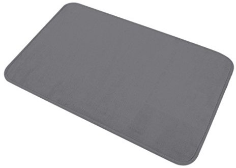 douceur d'intérieur, Tapis de Bain (45 x 75 cm) Vitamine Anthracite, Microfibre
