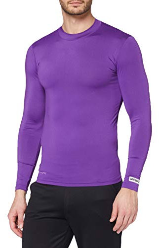 UHLSPORT - DISTINCTION COLORS BASELAYER - Sous Maillot Manche Longues - Matière Légère - Coupe Moulante Ajustée - violet - FR : S (Taille Fabricant : S)