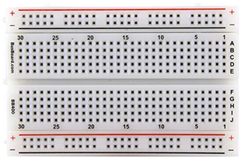 BusBoard Prototype Systems Solderless Plug-in BreadBoard, 400 tie-points, 4 power rails, 3.3 x 2.2 x 0.3in (84 x 55 x 9mm), ABS Plastic, Part Number: 738614263411