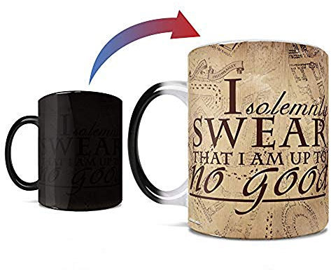 Morphing Mugs Harry Potter Hogwarts Magical Marauder's Map Heat Reveal Ceramic Coffee Mug - 11 Ounce (Parchment Paper Reveal) by Morphing Mugs