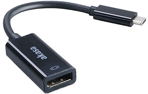 Akasa Type-C to DisplayPort Converter 15 cm Black | USB 3.1 | DP | 4K UHD | AK-CBCA05-15BK | Mac OS | Windows | Compatible with MacBook, Dell and More