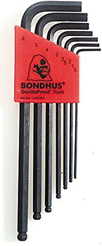 Bondhus 10992 - Llave ángulo bola fijó cabeza blx7m, métricas, 7 piezas,